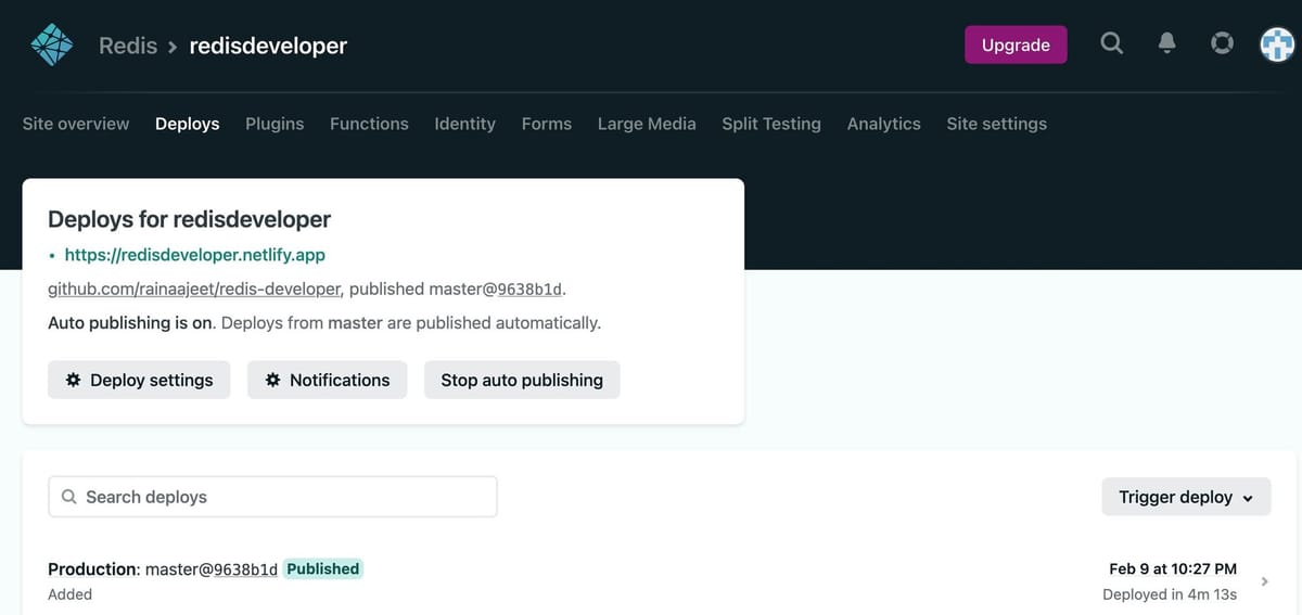 Triggering a manual deploy in Netlify