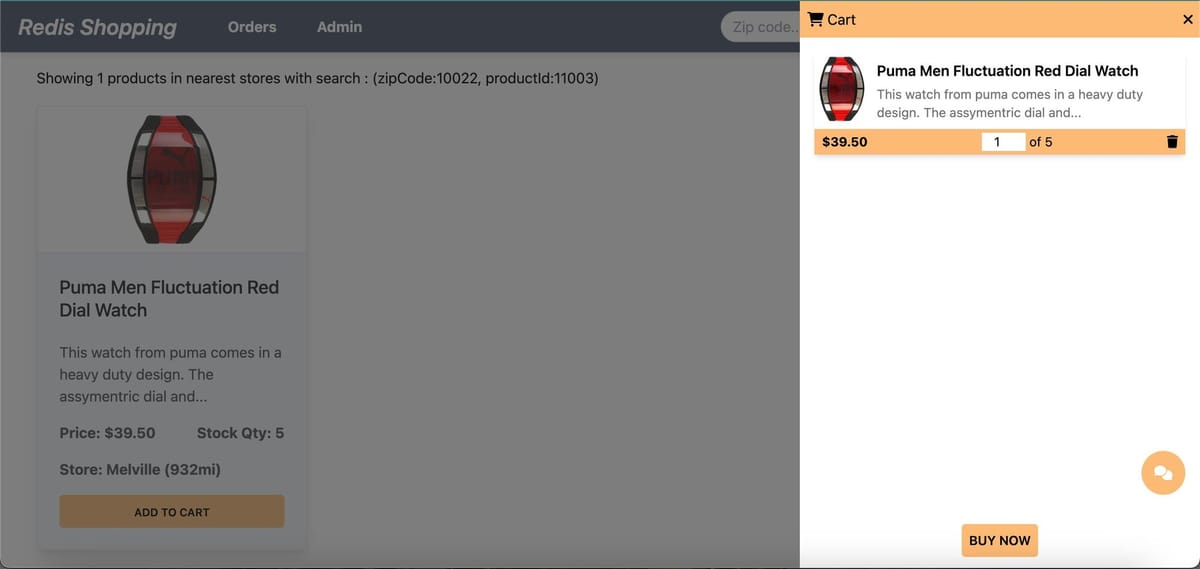 Shopping cart page showing items and checkout options