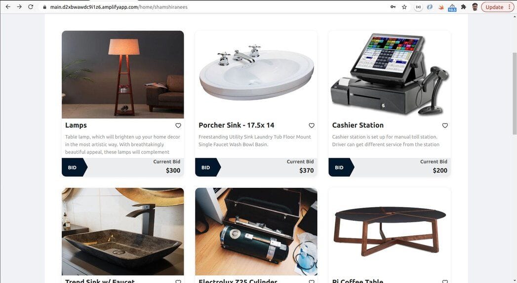 Form for listing a new item for auction