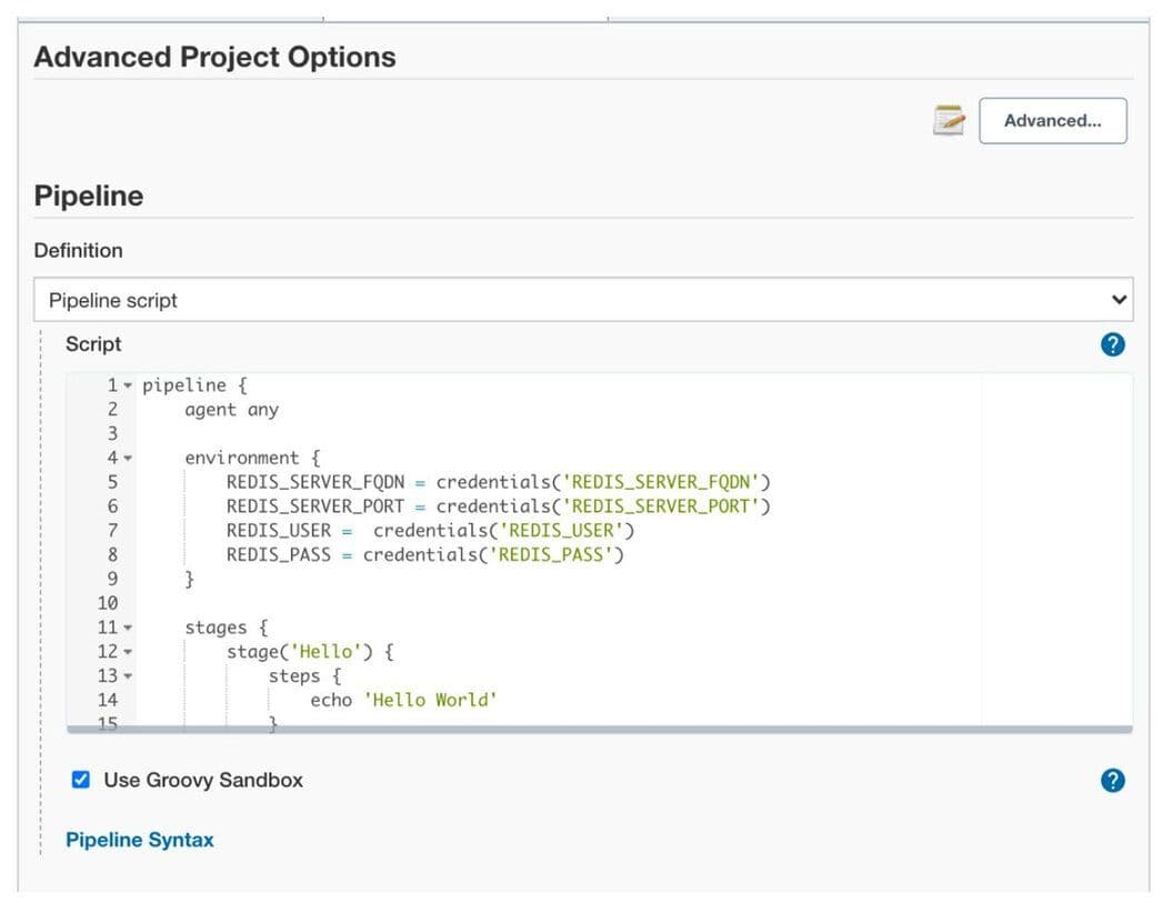 Defining the pipeline execution logic using a Jenkinsfile script