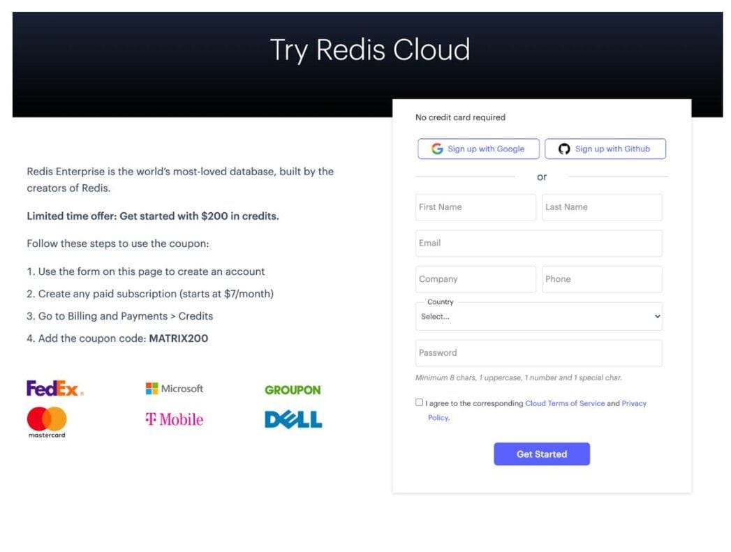 Selecting AWS as the cloud provider for a new Redis Cloud subscription