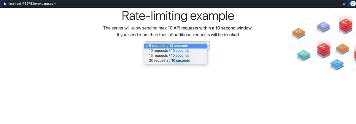 Screenshot of the sample application running on Heroku
