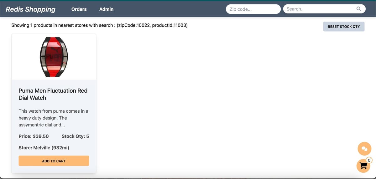 Product details dashboard view after chatbot recommendation