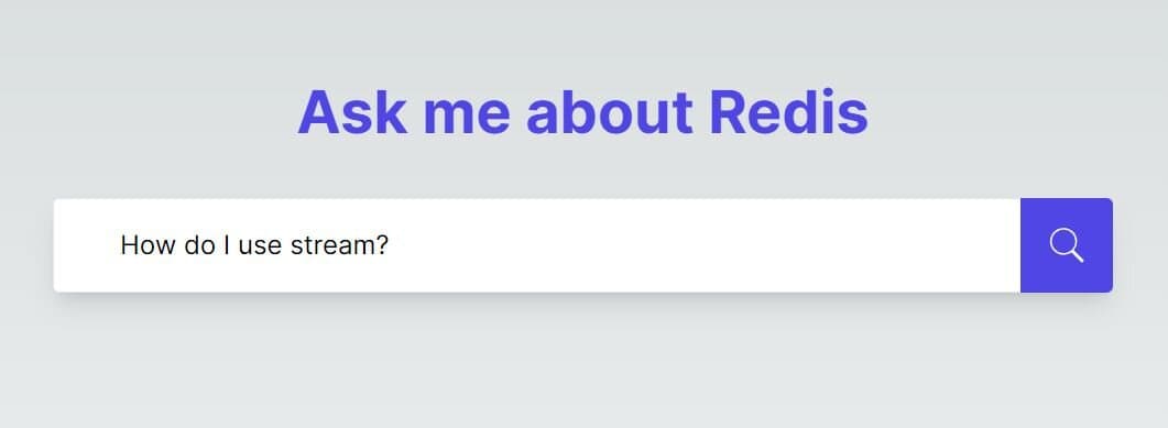 Search bar for submitting natural language questions about video content