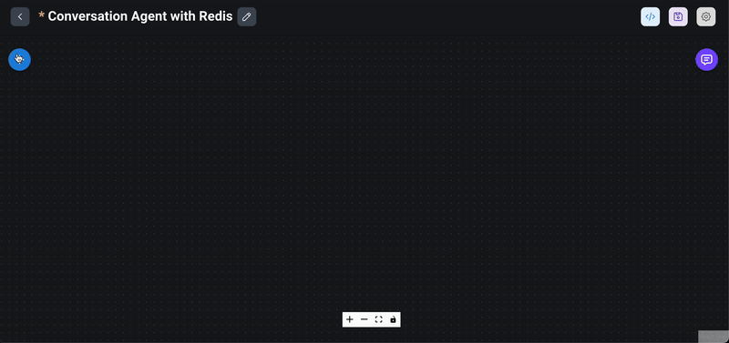 Dragging the Conversational Agent node into the Flowise workspace