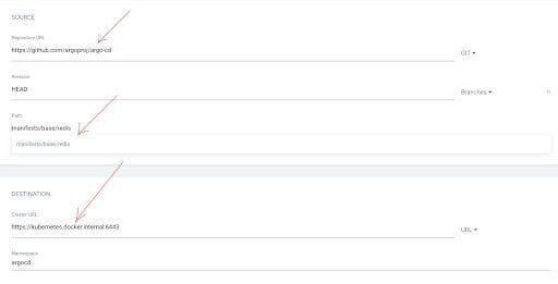 Creating a new application in Argo CD