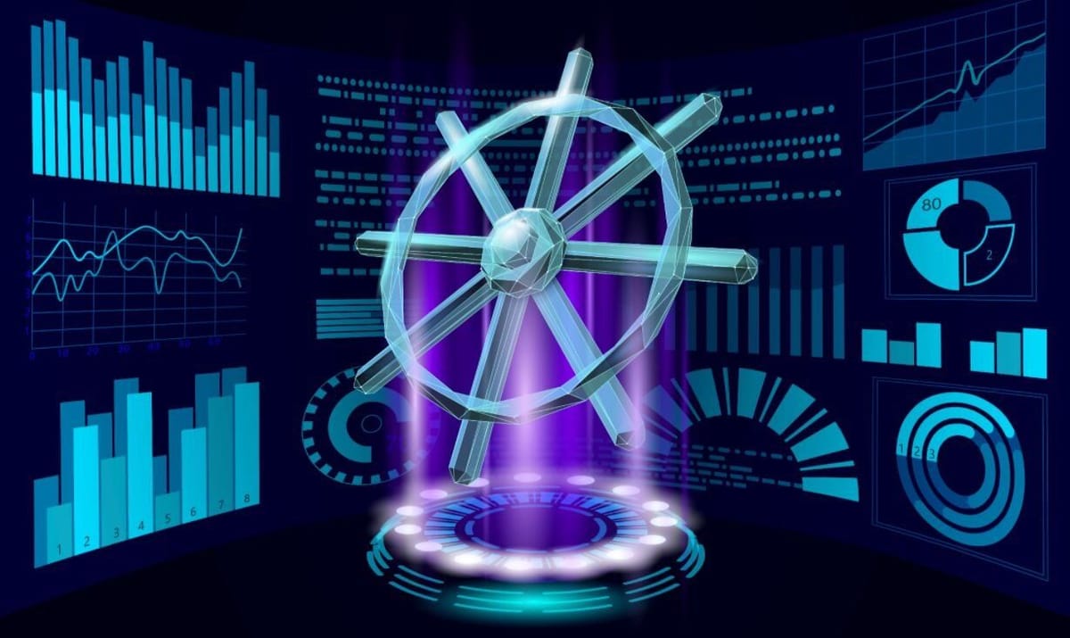 Kubernetes and Redis logo hero illustration