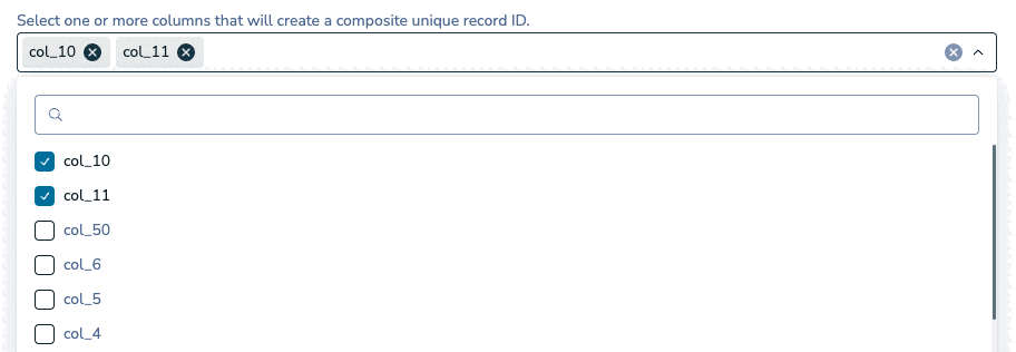 The missing unique constraint list with columns selected.