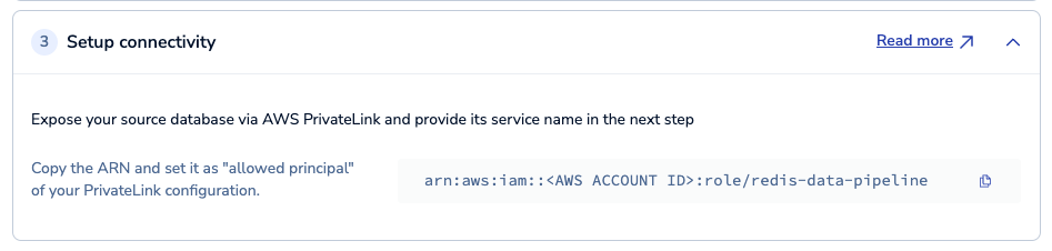 The select source database type list.