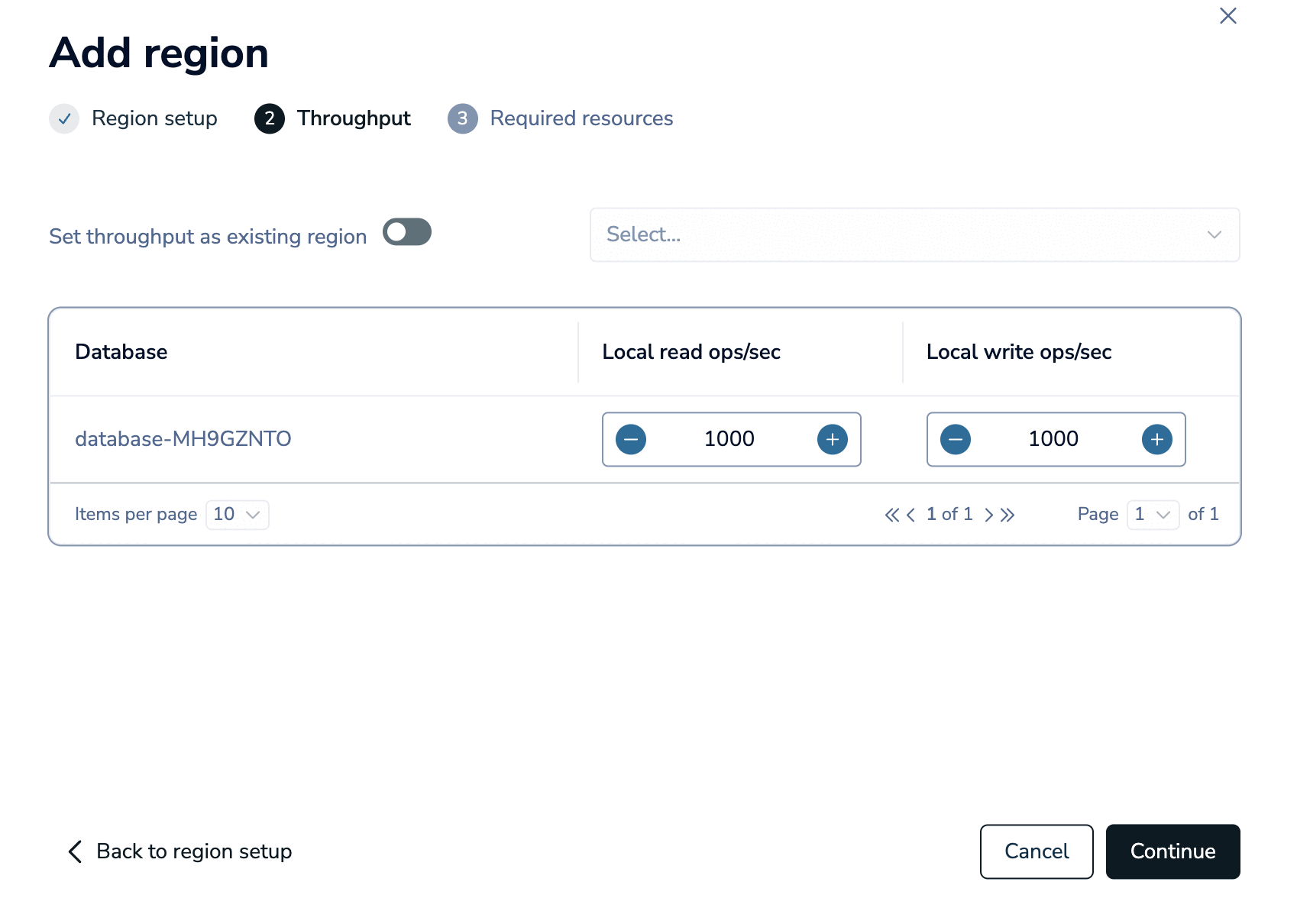The Throughput step.